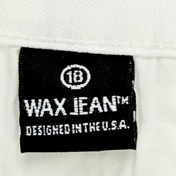 Wax Jean Women's White Stretch Mid Rise Distressed Skinny Denim Jeans Size 18 - Picture 7 of 11